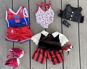 Build A Bear Clothing Lot NBA Basketball Swim Pirate Biker Sparkle Sneakers